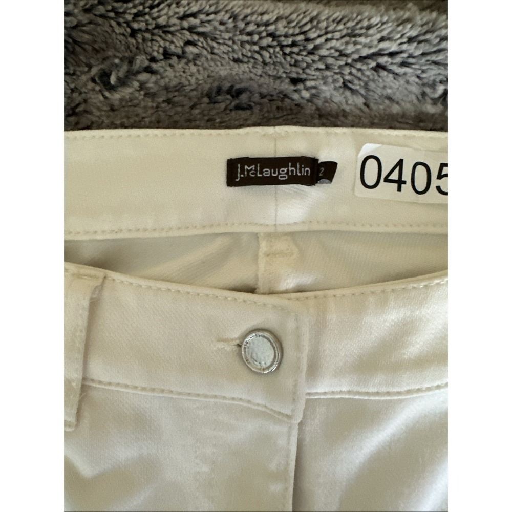 J Mclaughlin Denim Jeans Pants Cream White Stretch Skinny Ankle 28x26 Sz 2 - Picture 2 of 6